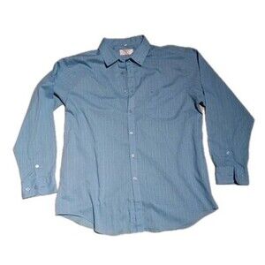 Vintage Valentino Chemises Button Up Light Blue Striped, Italy, Lightweight